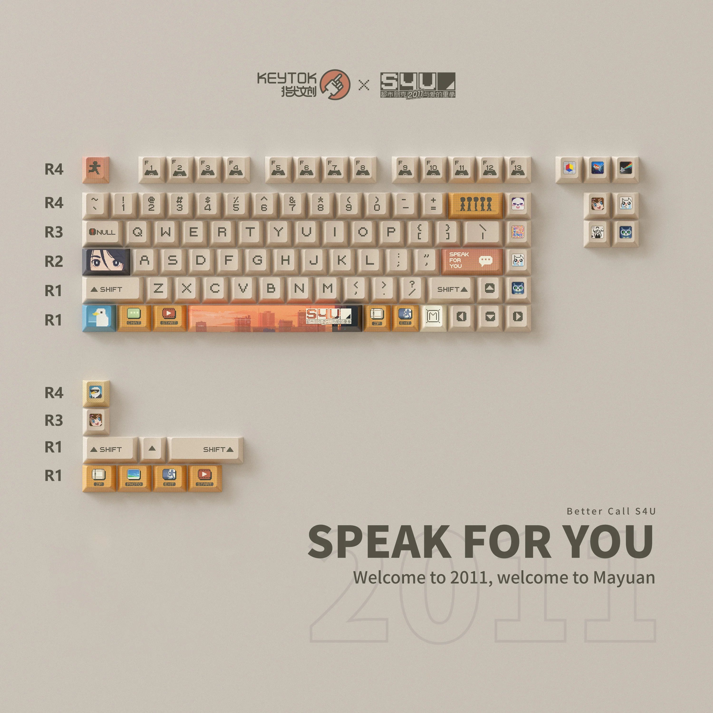 KeyTok Speak For You PBT Keycaps
