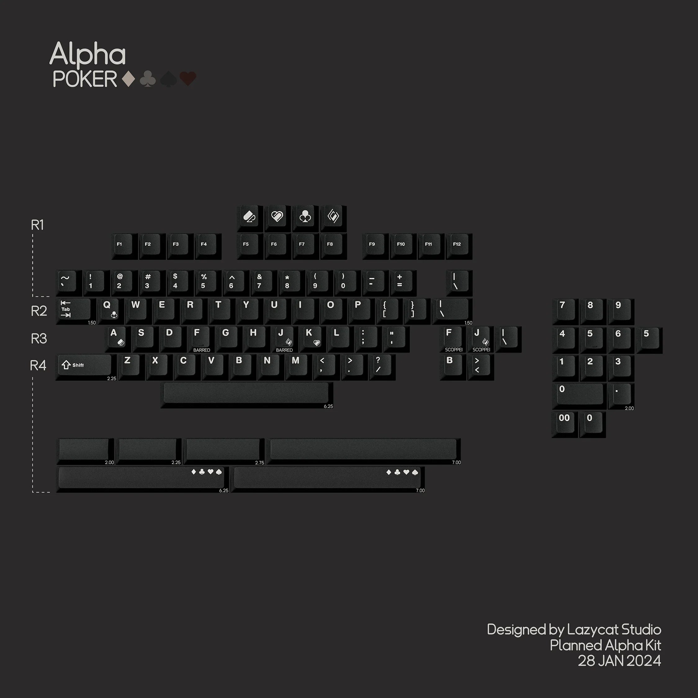 MW Poker R2 PBT Keykcaps