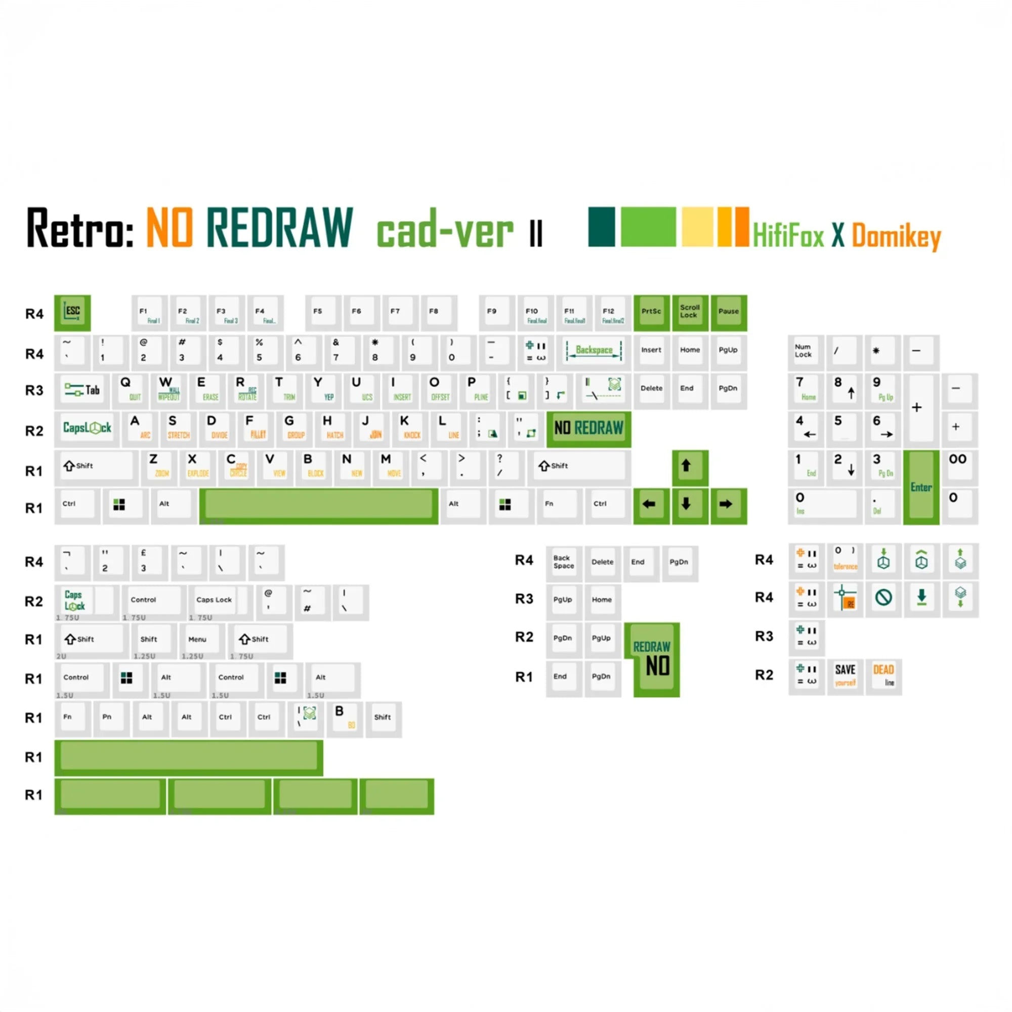 Hifi Fox Retro CAD: No Redraw Keycaps - KeyBay Tech