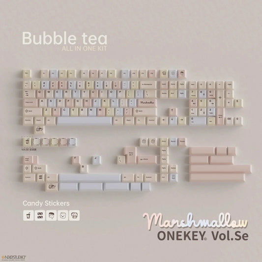 ONEKEY Bubble Tea Marshmallow PBT Keycaps - KeyBay Tech