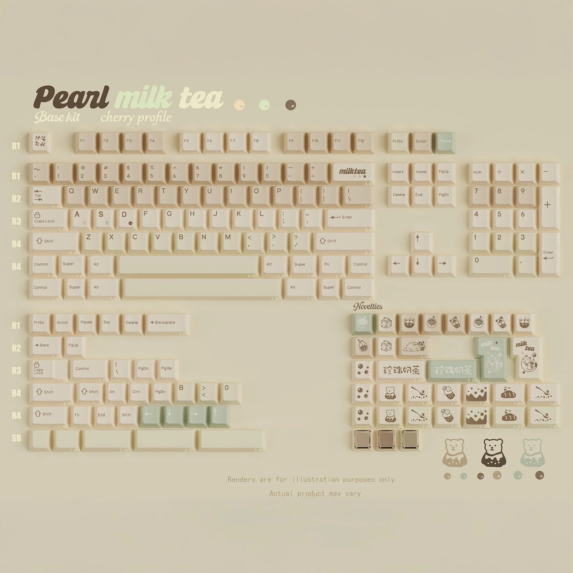 Pearl Milk Tea Keycap set - KeyBay Tech