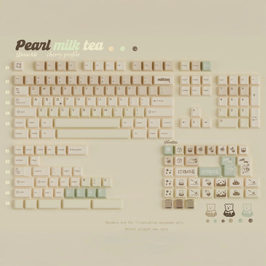 Pearl Milk Tea Keycap set - KeyBay Tech