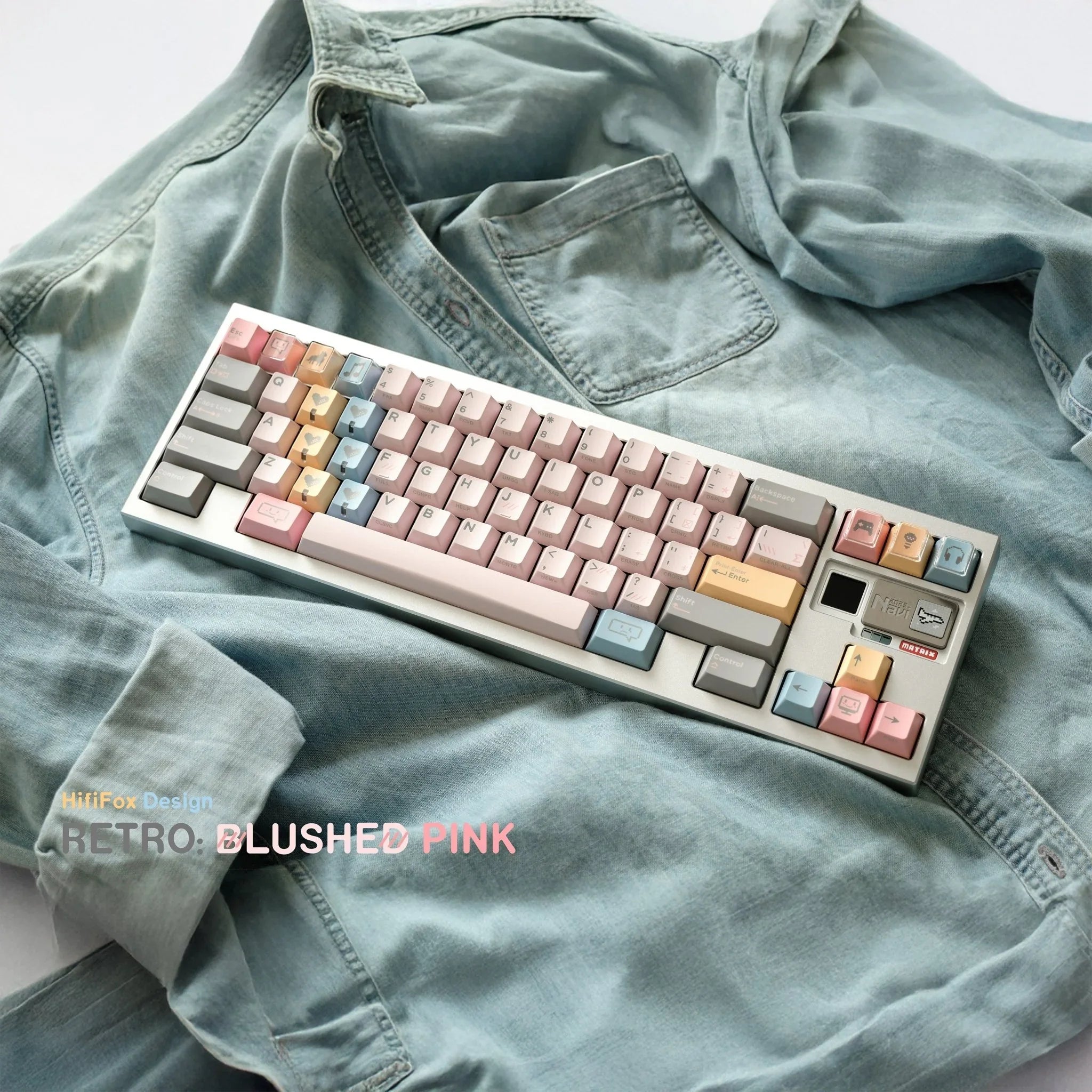 [Preorder] Retro Blushed Pink keycaps set - KeyBay Tech
